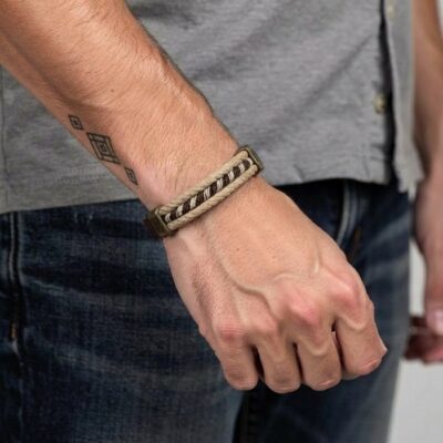 دستبند چرمی مردانه مدل Deri 1039