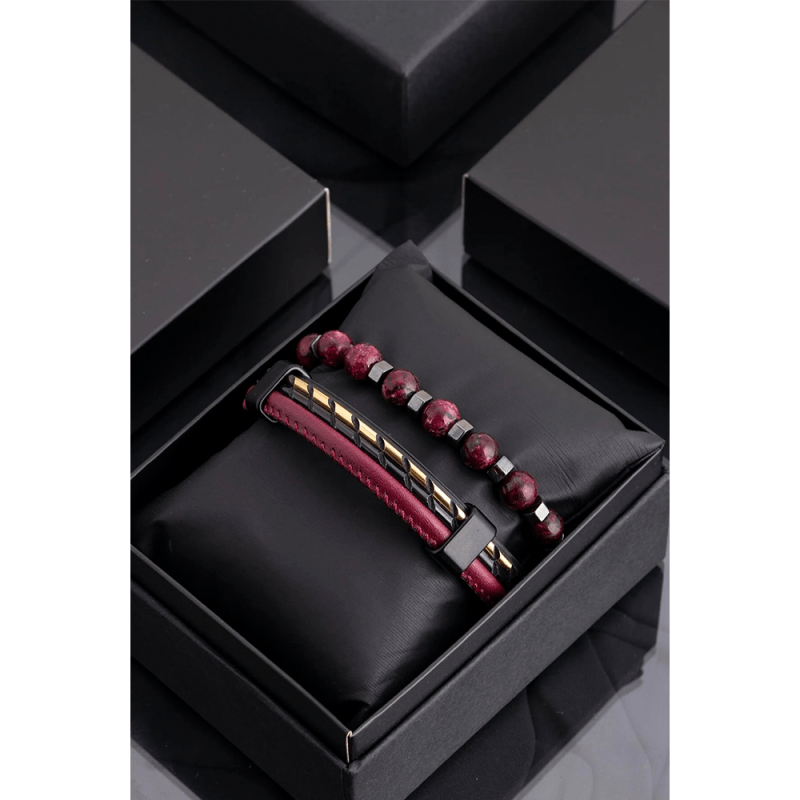 3 800x800 - دستبند چرمی مردانه مدل DERI 776  بسته دو عددی