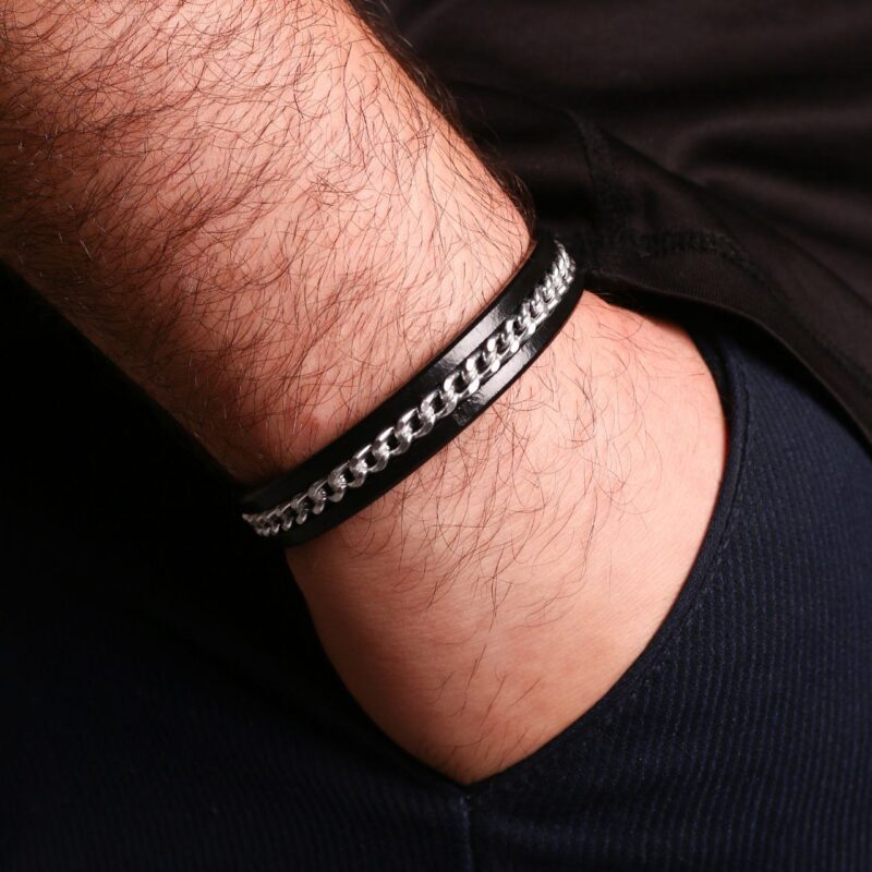 دستبندچرمی مردانه مدل Deri 904
