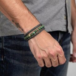 دستبند چرمی مردانه مدل Deri 1028