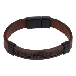دستبند چرمی مردانه مدل Deri 908